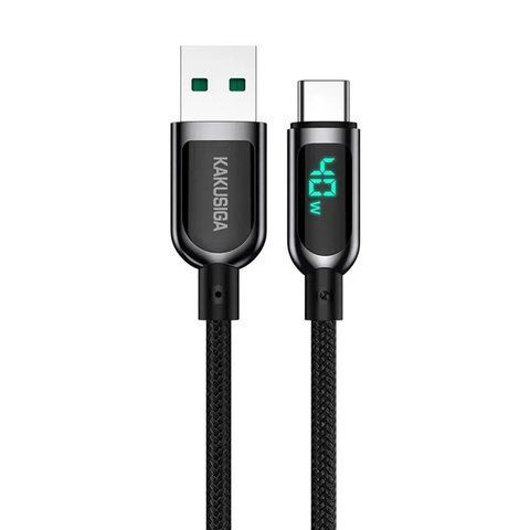 Кабель синхронизации Kakusiga KSC-599 Save Series USB - Type-C с дисплеем 5A 1.2 м Black (3_02855) 3_02855 фото