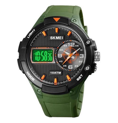 Наручные мужские часы Skmei 1761GN с подсветкой 5 АТМ Green-Black (7_02549) 7_02549 фото