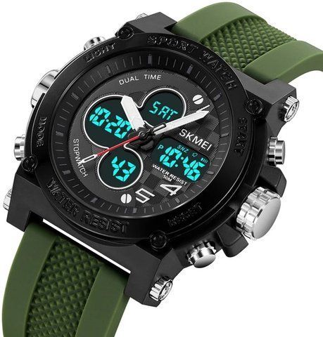 Наручные мужские часы Skmei 2065AG с подсветкой 5 АТМ Army Green (7_02246) 7_02246 фото