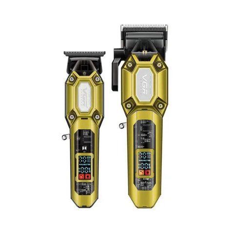 Набір для стрижки машинка та тример VGR V-600&900 2в1 LED-дисплей 10 насадок Gold (3_06938) 3_06938 фото