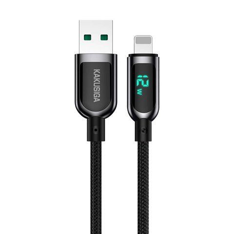 Кабель синхронизации Kakusiga KSC-599 Save Series USB - Lightning с дисплеем 5А 1.2 м Black (3_02856) 3_02856 фото