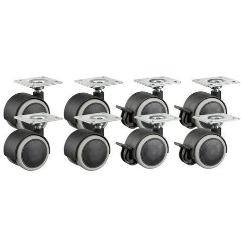 Набор мебельных колёс Parkside HG13445 с тормозами 40 мм 8 шт Black-Grey (3_08575) 3_08575 фото