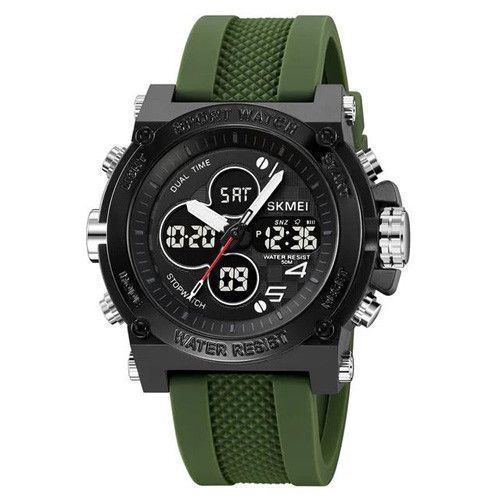 Наручные мужские часы Skmei 2065AG с подсветкой 5 АТМ Army Green (7_02246) 7_02246 фото