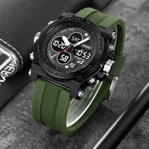 Наручные мужские часы Skmei 2065AG с подсветкой 5 АТМ Army Green (7_02246) 7_02246 фото
