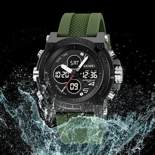 Наручные мужские часы Skmei 2065AG с подсветкой 5 АТМ Army Green (7_02246) 7_02246 фото