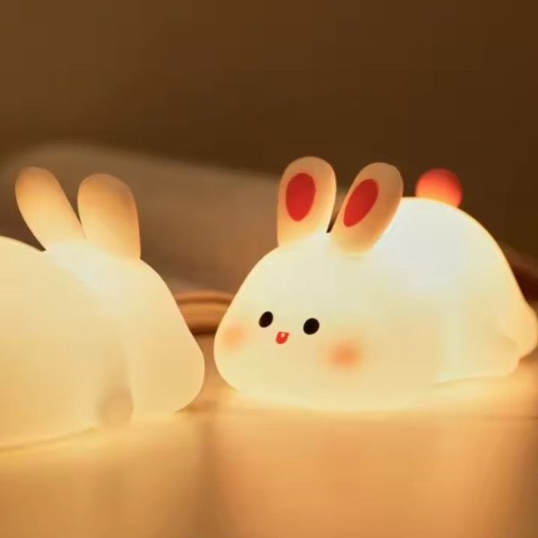 Ночной светильник силиконовый Кролик Light Rabbit с аккумулятором 1W White (3_07322) 3_07322 фото