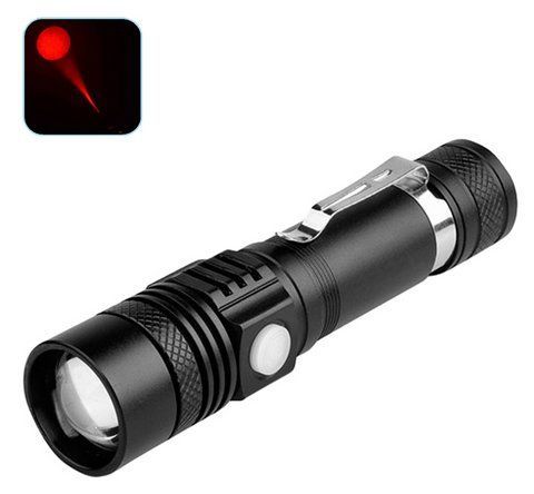 Ліхтар ручний Police BL-518-TG Червоне світло Zoom 1x18650 Type-C Black (7_03041) 7_03041 фото