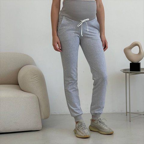 Спортивні штани для вагітних WOW MOM Бавовняні Сірі XXL (1_5007) 5007_Gr_2XL фото