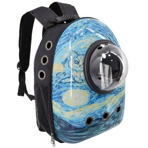 Рюкзак для переноски домашних питомцев RIAS CosmoPet CP-1 с иллюминатором Blue Cat (3_03878) 3_03878 фото