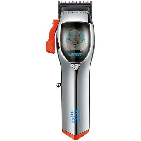 Машинка для стрижки волос VGR V-647 LED-дисплей аккумуляторная 4 насадки 2500mAh 3W Silver (3_05189) 3_05189 фото