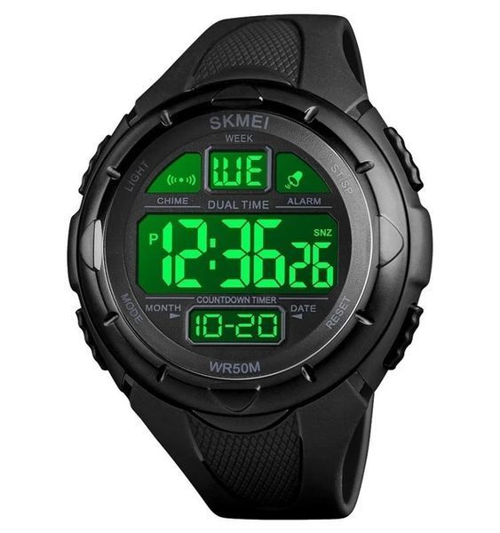 Наручные мужские часы Skmei 1656BK с подсветкой 5 АТМ Black (7_02248) 7_02248 фото