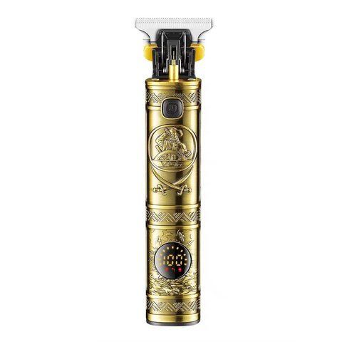 Тример акумуляторний для бороди та волосся VGR V-097 з LED дисплеєм Gold (3_05190) 3_05190 фото