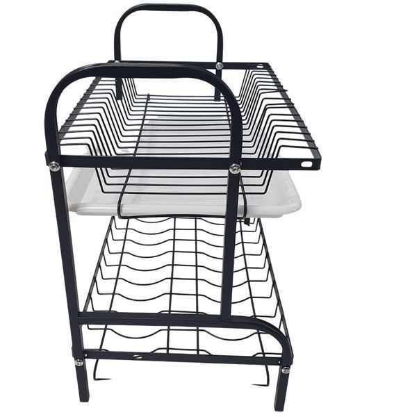 Сушка для посуды RIAS Double Layered Kitchen Rack настольная 2 яруса с поддонами 42.5&times;24.5&times;39.5 см Black (3_06780) 3_08678 фото