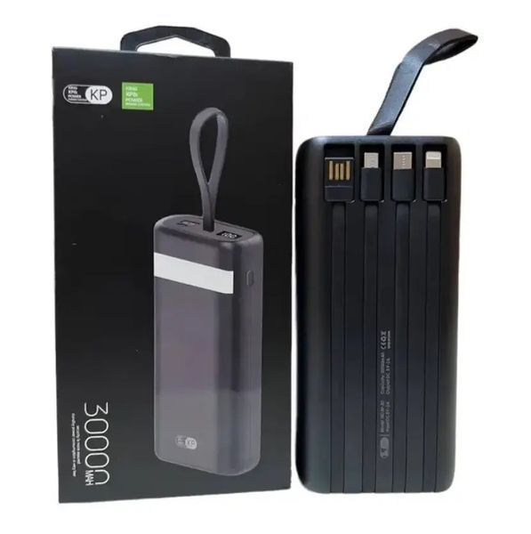 Зовнішній акумулятор Power Bank King Power KP30 LCD LED Ліхтарик 30000 mAh Black (3_02402) 3_02402 фото