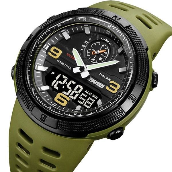 Наручные мужские часы Skmei 5561/1655AGBK Украина Army Green/Black (7_01124) 7_01124 фото
