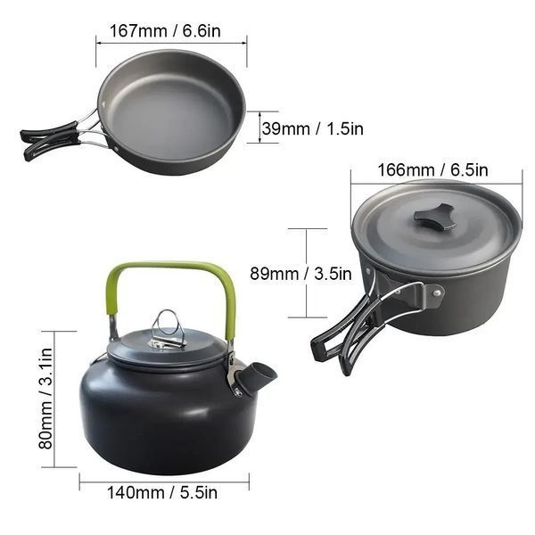 Набор посуды туристический Cooking Set DS-308 7 предметов (3_01542) 3_01542 фото