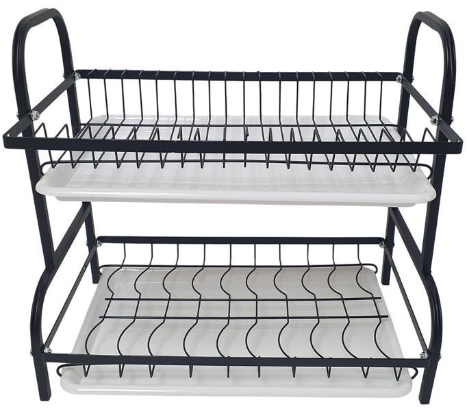 Сушка для посуды RIAS Double Layered Kitchen Rack настольная 2 яруса с поддонами 42.5&times;24.5&times;39.5 см Black (3_06780) 3_08678 фото