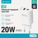 Зарядний пристрій Celebrat C-H15 Fast Charger USB+Type-C 20W White (3_08318) 3_08318 фото 3