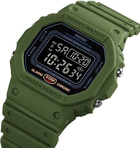 Наручные мужские часы Skmei 1628AGBK Black/Green (7_01489) 7_01489 фото