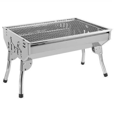 Розкладний мангал RIAS Barbecue GP4274 з решіткою 48&times;33&times;29см Silver (7_02690) 7_02690 фото