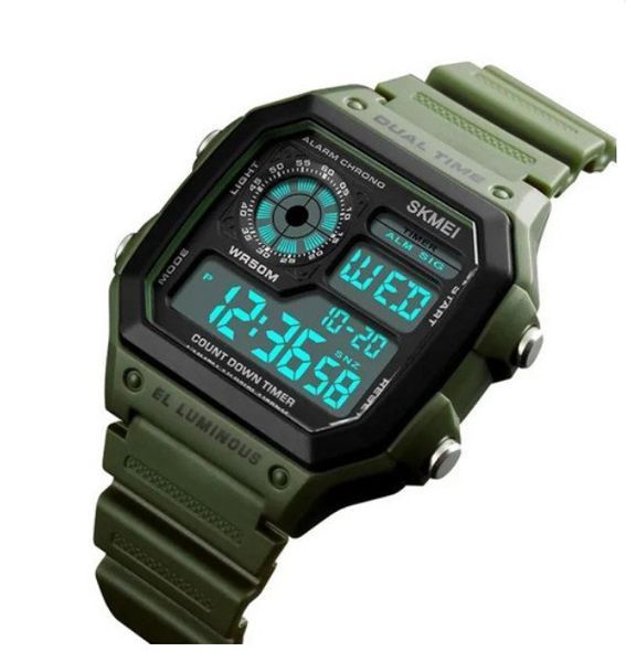 Наручные мужские часы Skmei 1299AG Dual Time Army Green (7_01397) 7_01397 фото