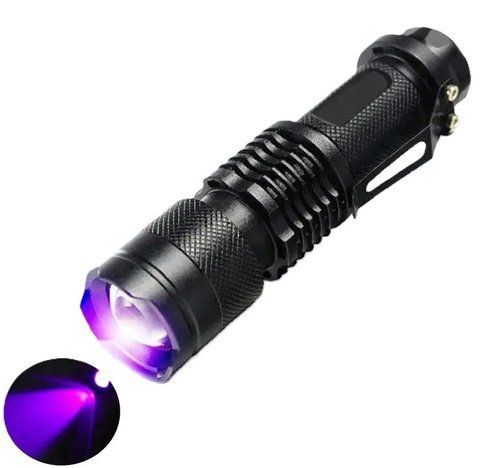 Ручной фонарь K11-395UV с ультрафиолетовым светом и зумом 1xAA/1x14500 Black (7_03044) 7_03044 фото