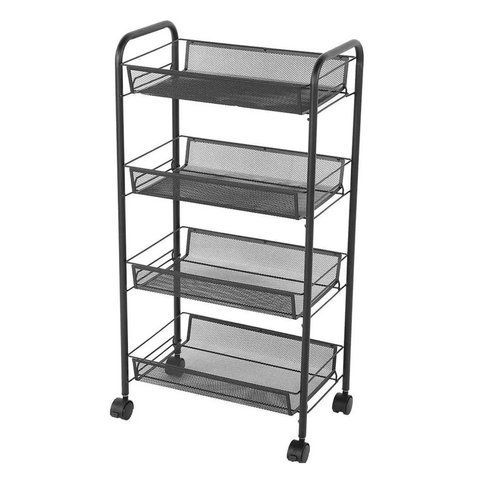 Этажерка на колесиках RIAS LY-1246 4 яруса 84x25.5x44 см Black (3_08680) 3_08680 фото