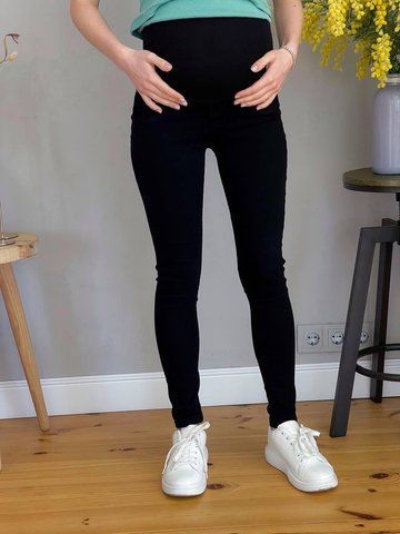 Джинси для вагітних WOW MOM Skinny Чорні 38 (1_3843) 1_3843_Bk_38 фото