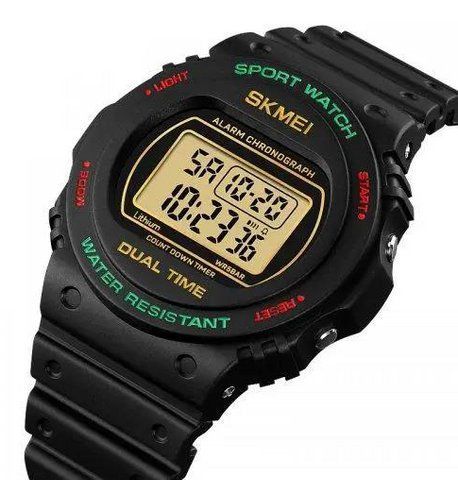 Наручний чоловічий годинник Skmei 1776BKGD з підсвічуванням 5 АТМ Black-Gold (7_02556) 7_02556 фото