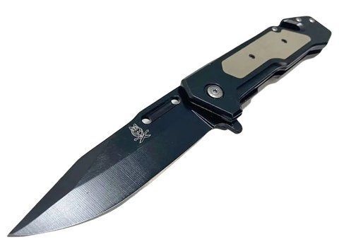 Складной нож RM-100 со стропорезом и стеклобоем 22.7см Black (3_04036) 3_04036 фото
