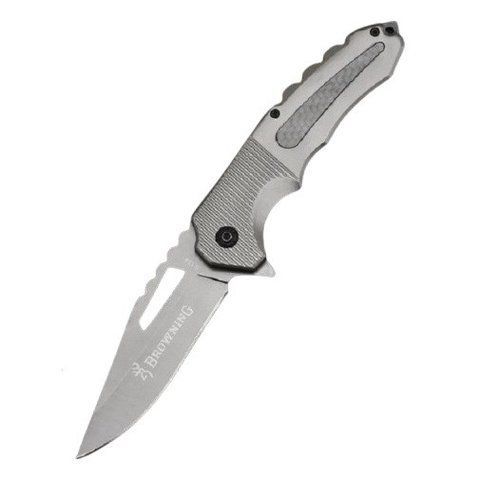 Розкладний ніж Browning F134 з кліпсою 22см Grey (7_02063) 7_02063 фото