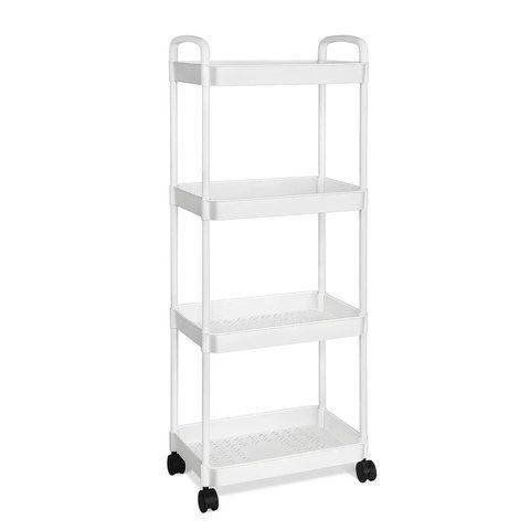 Этажерка напольная RIAS JC606 на колесах 4 яруса 97x32.5x21.5 см White (3_08681) 3_08681 фото