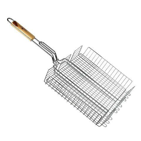 Решітка-гриль велика Stenson MH-0085 переносна розкладна 69x41x31.5x6.5 см Silver (7_03217) 7_03217 фото