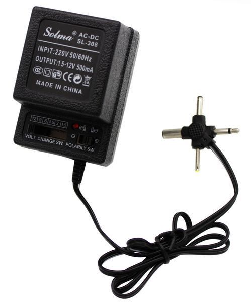 Блок питания универсальный RIAS RT-308 1.5-12V 500mA 4 штекера Black (7_01280) 7_01280 фото