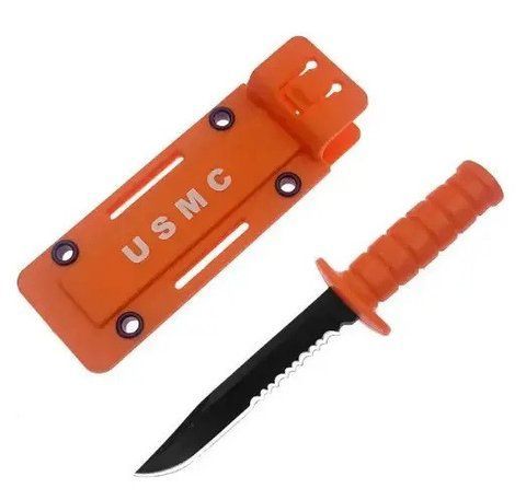 Тичковий ніж Катана USMC A76 з Чохлом 10см Orange (7_01231) 7_01231 фото