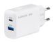 Сетевоe зарядное устройство Glasscove TC-012APQ20 3A 20W USB+Type C White (3_00661) 3_00661 фото 1
