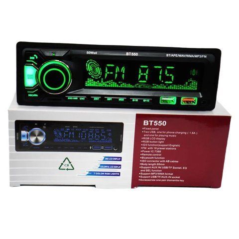 Автомагнітола BT550 1din RGB 2xUSB+SD+AUX+Bluetooth з Пультом 4x50W (3_03583) 3_03583 фото