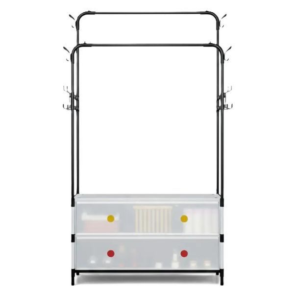 Вішалка-стелаж для одягу та взуття RIAS Coat Rack MJPP63 63x28x175 см Black-White (3_08461) 3_08461 фото