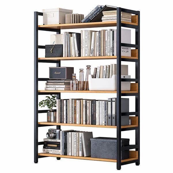 Стелаж книжковий RIAS G633A на 5 полиць 60x30x143 см Black-Rosewood (3_08142) 3_08142 фото