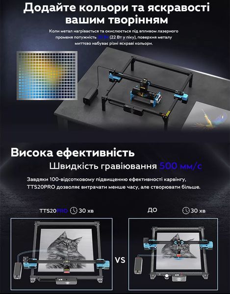 Лазерний гравер TwoTrees TTS-55 Pro 300x300 мм 5.5W Black-Blue (3_08583) 3_08583 фото