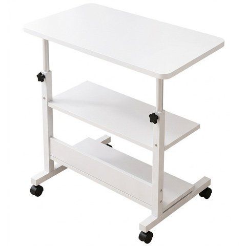 Стіл для ноутбука RIAS MD-1847 з регулюванням висоти та колесиками 60x40 см White (3_08774) 3_08774 фото