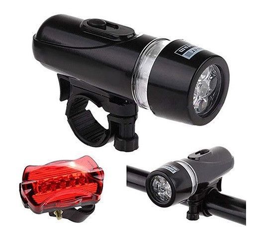 Фонарь для велосипеда RIAS FY-812-5LED (передний и задний) с креплением Black (7_02747) 7_02747 фото