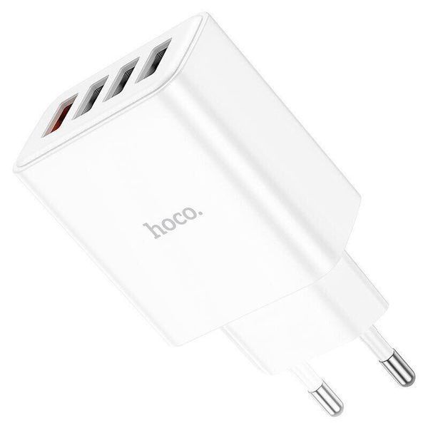Сетевоe зарядное устройство Hoco C102A 18W 4xUSB с функцией быстрой зарядки QC3.0 White 7_01698 фото