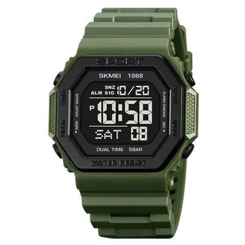 Наручний чоловічий годинник Skmei 1988AG Black/Green (7_01494) 7_01494 фото
