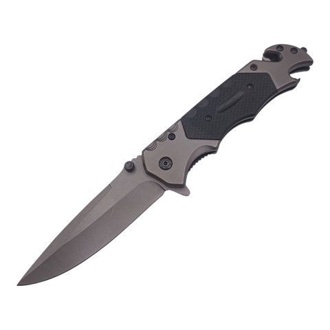 Розкладний ніж RIAS 2859 зі склобоєм 22см Black (7_02646) 7_02646 фото