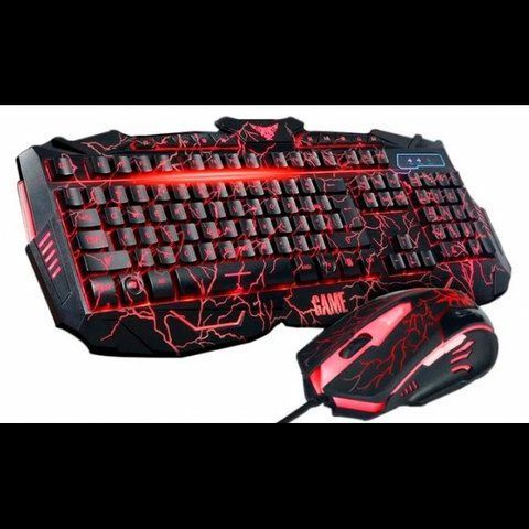 Комплект проводной игровая клавиатура и мышь RIAS V100 с подсветкой Black (2_009297) 2_009297 фото