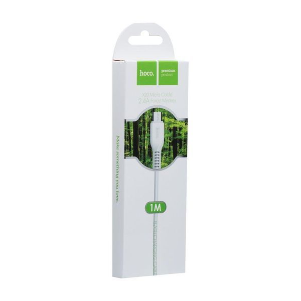 Кабель синхронизации Hoco X20 USB - microUSB 2.4A 1 м White (3_02355) 3_02355 фото