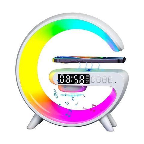 Настольная смарт лампа G-Smart Light G63 RGB с беспроводной зарядкой и Bluetooth колонкой 10W White 3_03991 фото