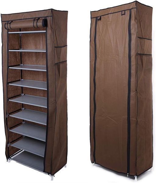 Шафа для взуття RIAS YL8102-10 складана на 9 полиць 30x58x158 см Brown (3_08450) 3_08450 фото