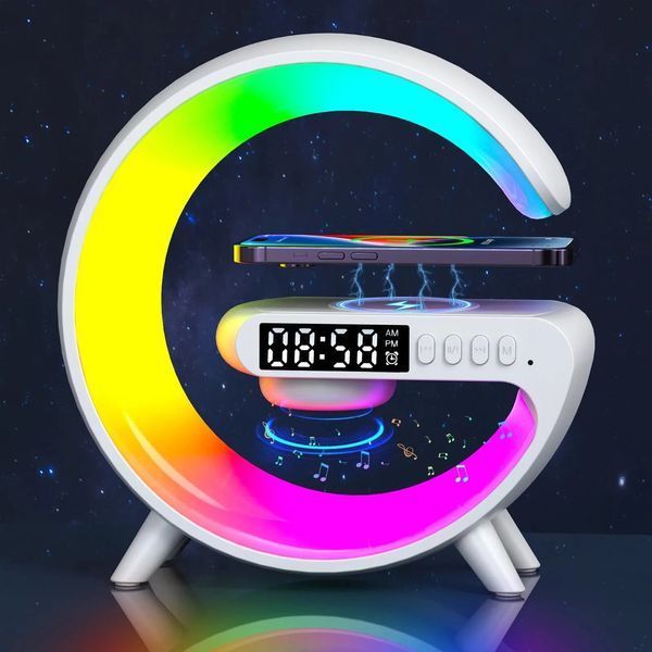 Настольная смарт лампа G-Smart Light G63 RGB с беспроводной зарядкой и Bluetooth колонкой 10W White 3_03991 фото